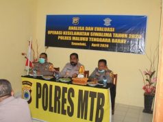 Kapolres MTB Pimpin Anev Ops Keselamatan Siwalima 2020 Polres MTB