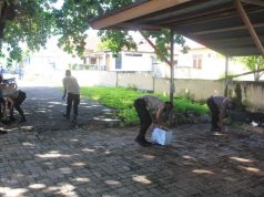 Cegah Penyebaran Covid 19, Polres MTB Rutin Melaksanakan Pemberihan Mako
