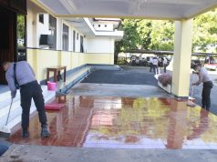 Personil Sium Polres MTB,Rutin Membersihkan Ruangan Polres Guna Cegah Covid 19
