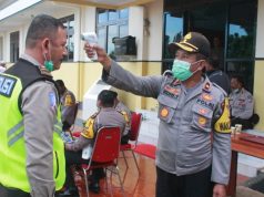Cegah Penyebaran Wabah Covid-19, Polres MTB Cek Suhu Tubuh Seluruh Personil