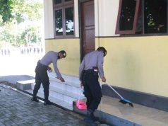Kasipropam Polres MTB Awasi Langsung Pembersihan Mako Polres