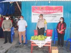 Kapolres MTB,Bersama Pemda KKT,TNI Dan Tokoh Agama Bagikan Makanan Bagi Warga Pasar Omele