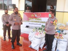 Kapolres MTB Serahkan Bantuan Sembako Kepada 160 Kepala Keluarga Di Saumlaki