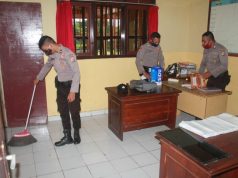 Personil Bag Ren Polres MTB Gelar Bersih-Bersih Cegah Covid 19