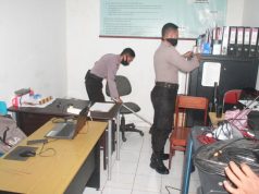Sitipol Polres MTB Bersih-bersih Antisipasi Virus Corona