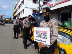 Sat Samapta Polres MTB Ajak Warga Saumlaki Bersatu Lawan Covid 19 Dengan Tidak Mudik