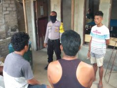 Sambagi Para Pemuda Desa Kelaan,Bhabinkamtibmas Sosialisasikan Pencegahan Covid 19