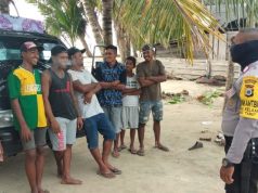 Sambangi Para Pemuda Desa, Bhabinkamtibmas Desa Kelaan Sampaikan Pencagahan Covid 19