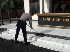 Polsek Larat Dalam Mencegah Covid 19, Rutin Pembersihan Mako