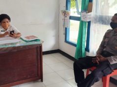 Giat Koordinasi Bhabinkamtibmas Desa Lauran Dengan Pihak Puskesmas Pembantu Terkait ODP