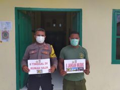 Bhabinkamtibmas Desa Lermatang Mengajak Warganya Peduli Cegah Covid 19