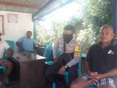 Giat Sambang Sekaligus Koordinasi Bhabinkamtibas Dengan Tim Relawan Covid 19 Desa Sangliat Krawain
