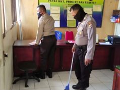 Cara Cegah Covid 19, Satuan Binmas Polres MTB Pembersihan Ruangan Kerja