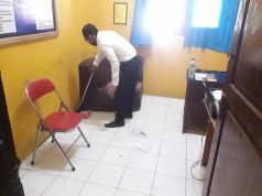Mencegah Covid 19, Sat Intelkam Polres MTB Jaga Kebersihan Ruangan Kerja