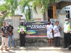 Lewat Spanduk Larangan Mudik, Sat Lantas Polres MTB Sosialisasi Bagi Masyarakat