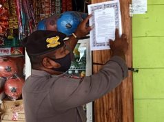 Cegah Covid 19, Sat Samapta Polres MTB Tempelkan Maklumat Kapolri