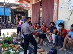 Terus Beri Himbau Cegah Covid 19, Sat Samapta Polres MTB Sambangi Warga Saumlaki