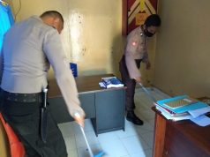 Personil Siwas Polres MTB Gencar Bersihkan Ruangan Kerja Guna Cegah Covid 19