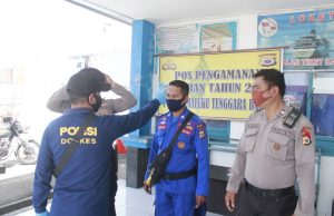 Polres MTB Lakukan Pemeriksaan Suhu Tubuh Anggota Pos Pam Dan Pos Yan Ops Ketupat 2020