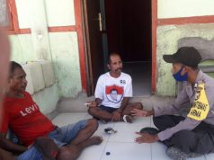 Bhabinkamtibmas Arma dalam giat sambang dan Sosialisasi Prosedur Standar Tatanan Baru ( New Normal ).