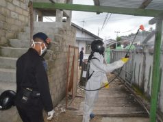 Polres MTB Kembali Melaksanakan Penyemprotan Disinfektan Pada Masjid An-Nur Saumlaki