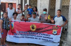 Sosialisasi Perpres 87 tahun 2016 tentang Saber Pungli oleh Bhabinkamtibmas Olilit Barat.