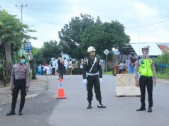 Ciptakan Rasa Aman Dan Nyaman Saat Sholat Idul Fitri 1441 H,Sat Lantas Polres MTB Tutup Jalur Jalan Disekitar Masjid Baiturahman Saumlaki