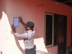 Lawan Virus Corona, Sat Samapta Polres MTB Tempelkan Maklumat Kapolri