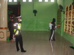 Masjid Baiturahman Saumlaki Kembali Dilakukan Penyemprotan Disinfektan Oleh Polres MTB