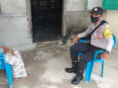 Sambangi Warga,Bhabinkamtibmas Sampaikan Pesan Kamtibmas Serta Ajakan Cegah Covid 19