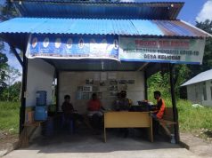 Kunjungi Posko Covid 19 Desa Keliobar,Bhabinkamtibmas Pantau Langsung Aktfitas Keluar Masuk Warga