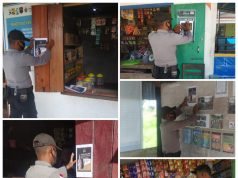 Bhabinkamtibmas Desa Keliobar Sosialisasi No Hotline Polres MTB Serta Ajak Warga Cegah Covid 19