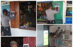 Bhabinkamtibmas Desa Keliobar Sosialisasi No Hotline Polres MTB Serta Ajak Warga Cegah Covid 19