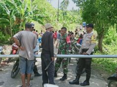 Bhabinkamtibmas Desa Lauran Bakti Bersama Warga Bersihkan Desa