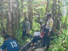Bhabinkamtibmas Desa Lauran Bersama Warga Kerja Bakti Bersama