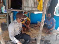 Sambangi Kelompok Nelayan,Bhabinkamtibmas Desa Matakus Ajak Cegah Covid 19