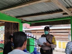 Covid 19 Menjadi Materi Sosialisasi Bhabinkamtibmas Desa Olilit Barat Bagi Warganya