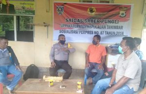 Bhabinkamtibmas Desa Olilit Timur Sosialisasi Perpres No 87 Tahun 2016 Tentang Satgas Saber Pungli