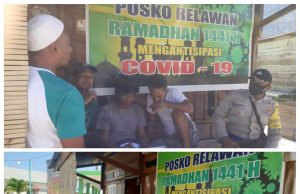 Pantau Posko Covid 19 Desa Ritabel,Bhabinkamtibmas Ajak Warga Cegah Covid 19