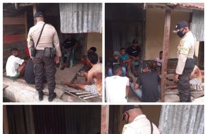 Bhabinkamtibmas Desa Ritabel Sambangi Warga Yang Berkerumun