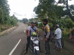 Pencegahan Virus Corona Terus Disosialisasikan Bhabinkamtibmas Sangliat Krawain