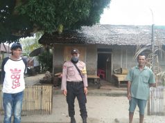Protokol Kesehatan Lewat Maklumat Kapolri Terus Disosialisasikan Bhabinkamtibas Desa Sangliat Krawain