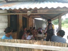 Pencegahan Covid 19 Terus Disampaikan Oleh Bhabinkamtibmas Desa Sangliat Krawain