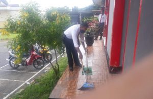 Sat Reskrim Polres MTB dALAM Mencegah Covid 19 Rutin Bersihkan Ruangan Kerja