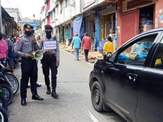 Ajakan Tidak Mudik Terus Disampaikan Sat Samapta Polres MTB Guna Cegah Covid 19