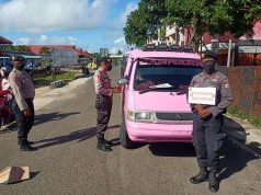 Sat Samapta Polres MTB Himbau Warga Tidak Mudik