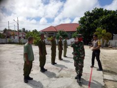 Bhabinkamtibmas Desa Werain Bersinergis Bersama Babinsa Guna Latih Para Linmas
