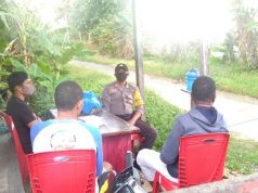 Sambangi Tim Relawan Covid-19 Bhabinkamtibmas Kabirat Binluh New Normal