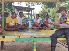 Kegiatan Binluh New Normal Bhabinkamtibmas Olilit Barat kepada warga