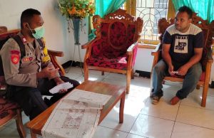 Giat Sambang Bhabinkamtibmas Olilit Barat Binluh New Normal